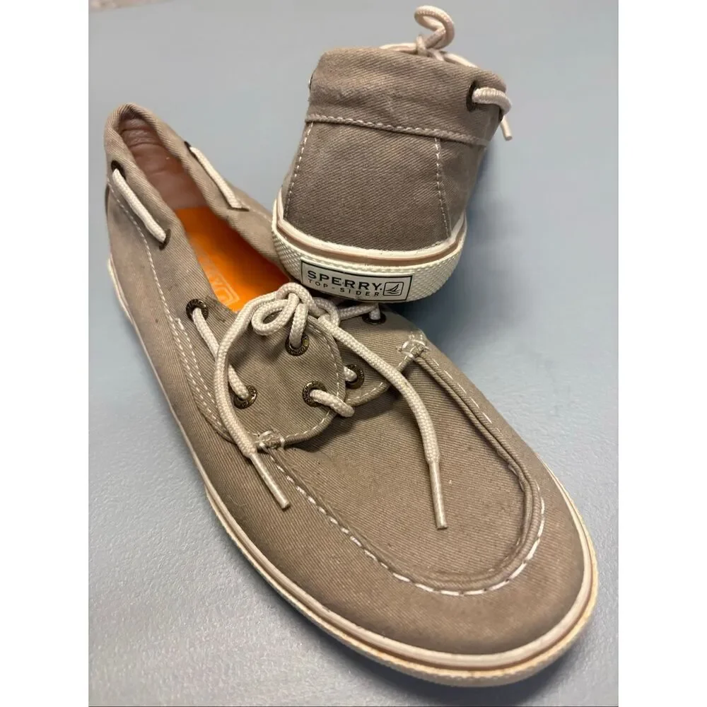Sperry Top-Sider canvas tan loafers size 4.5